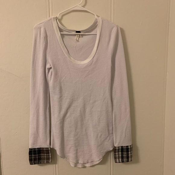 Free People Tops - Free People White Long Sleeve Thermal Top Large